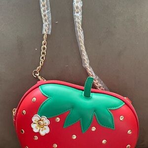Playful Red Strawberry Crossbody Bag